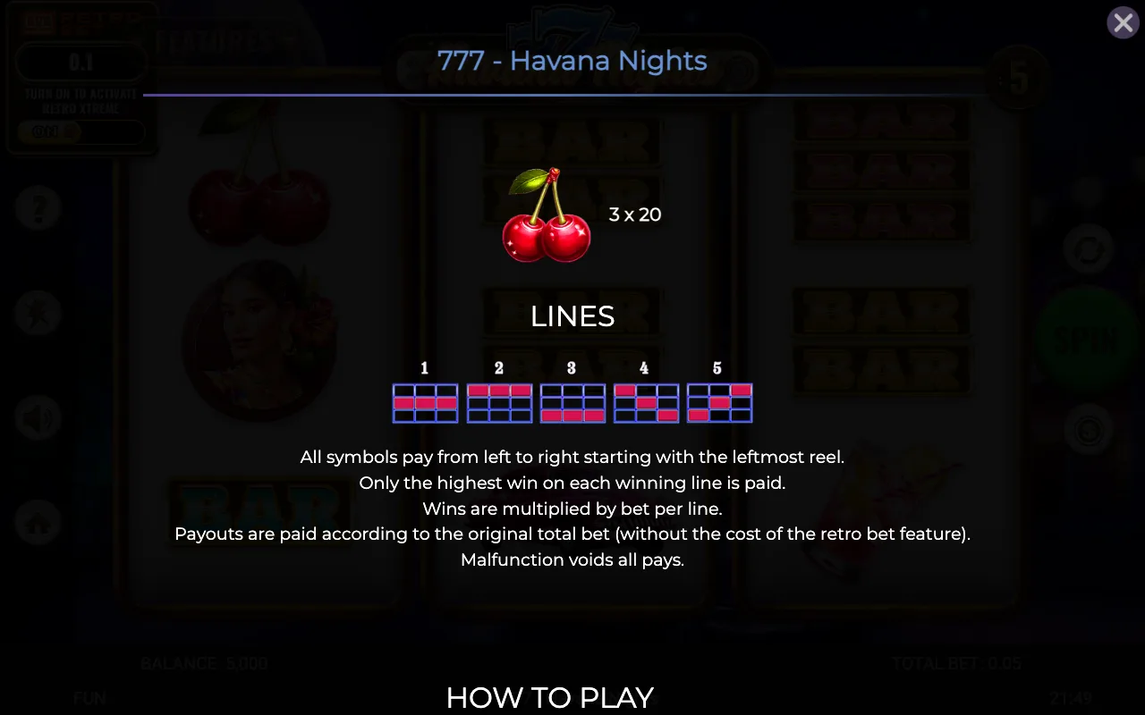 Lines — 777 Havana Nights