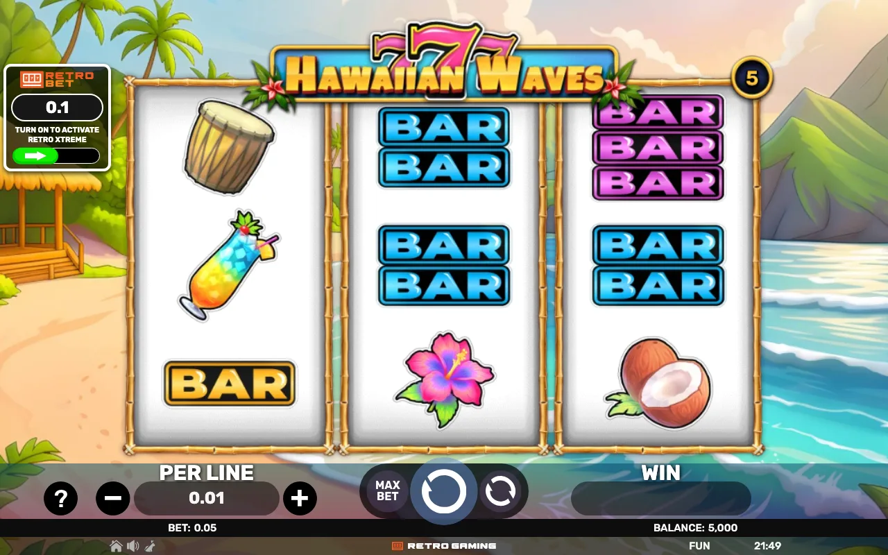 The base game — 777 Hawaiian Waves