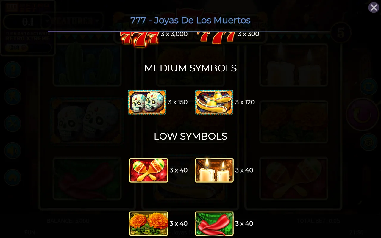 Medium symbols — 777 Joyas de Los Muertos