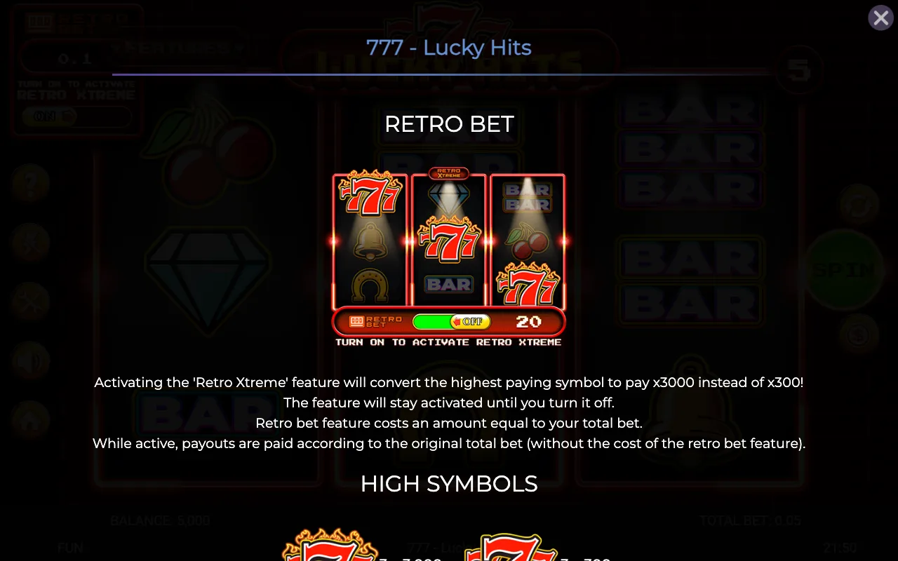 Game rules, page 1 — 777 Lucky Hits