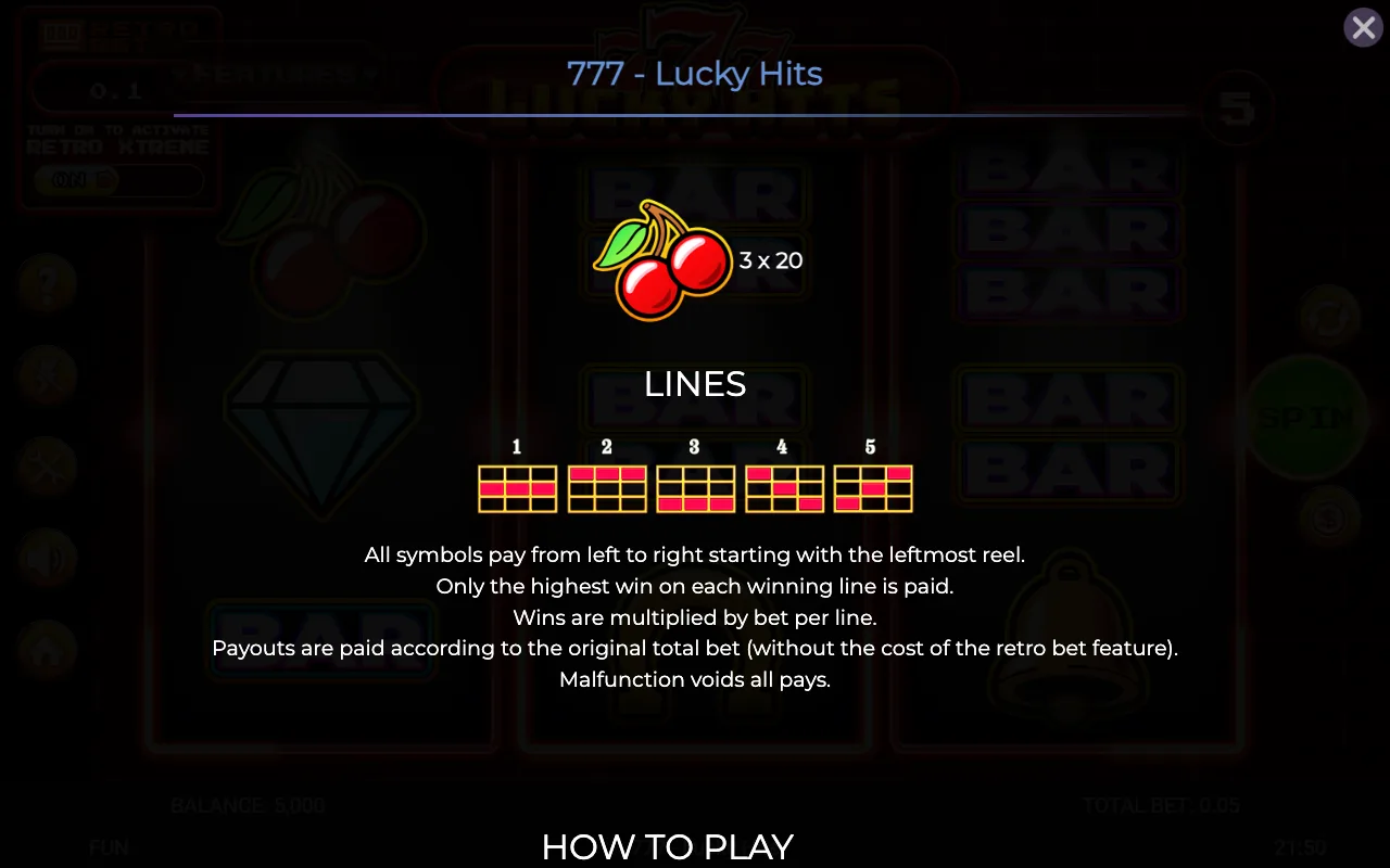 Lines — 777 Lucky Hits