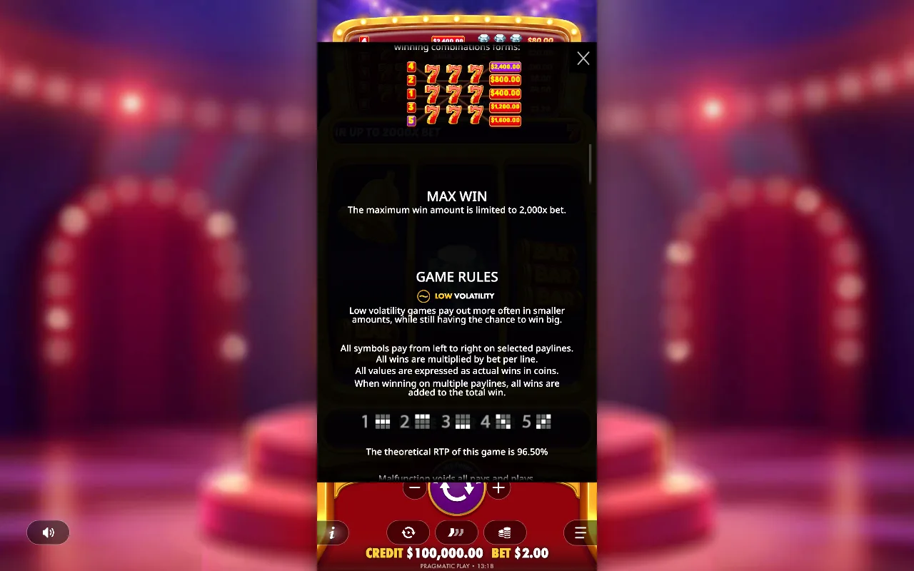Game rules, page 5 — 777 Rush