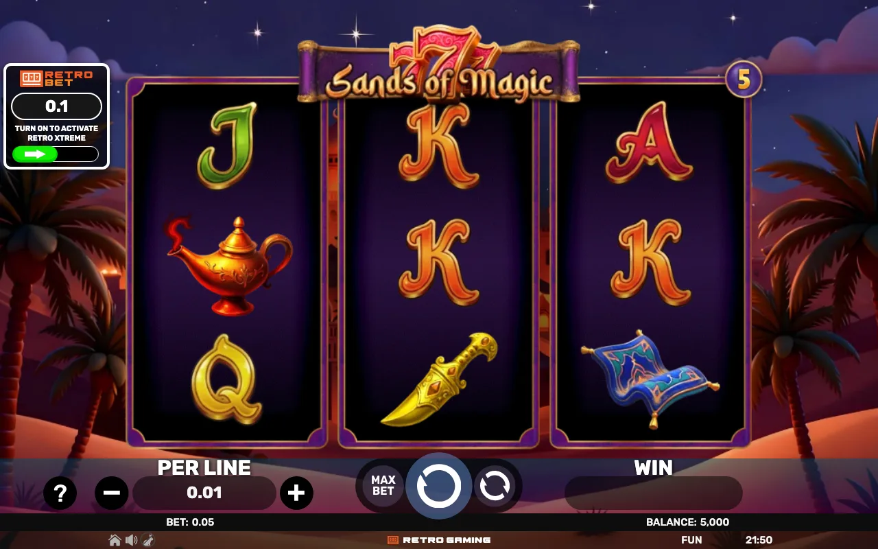 The base game — 777 Sands of Magic