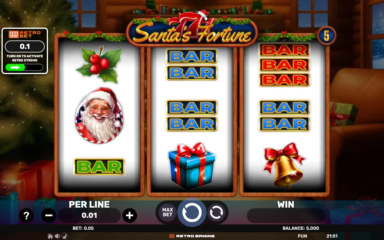 The base game — 777 Santas Fortune