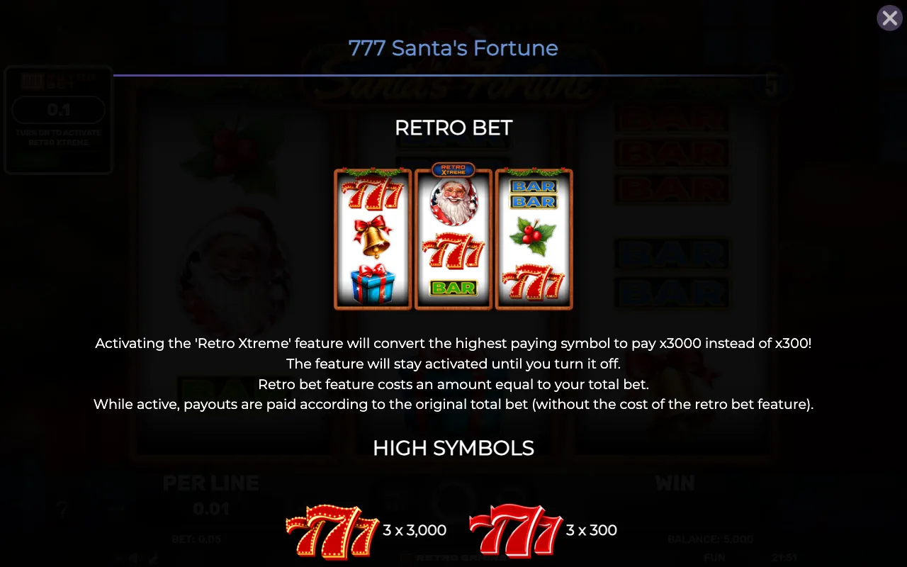 Game rules, page 1 — 777 Santas Fortune