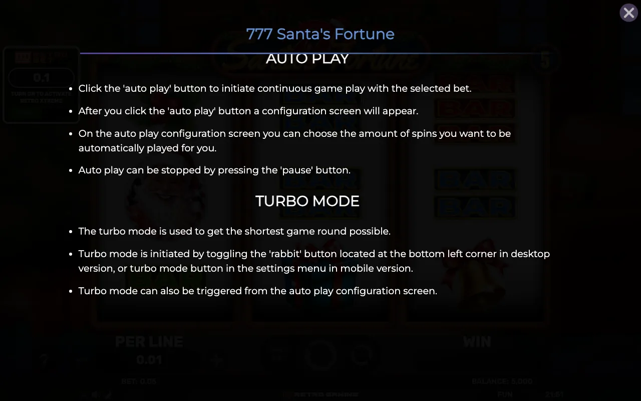 Game rules, page 6 — 777 Santas Fortune