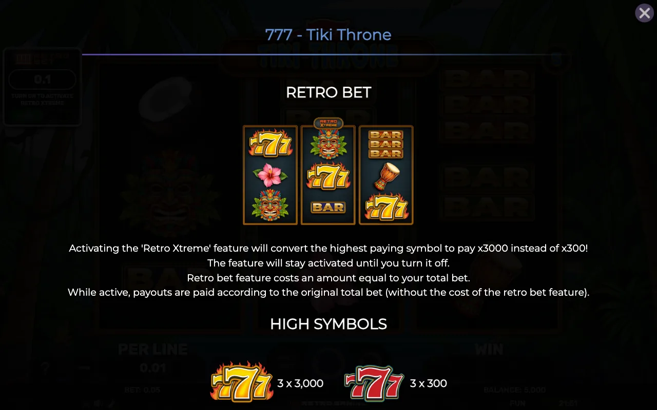 Game rules, page 1 — 777 Tiki Throne