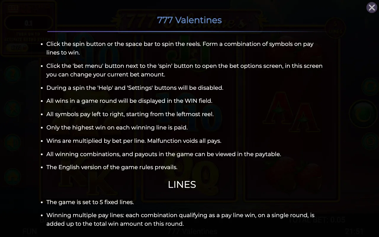 Game rules, page 4 — 777 Valentines