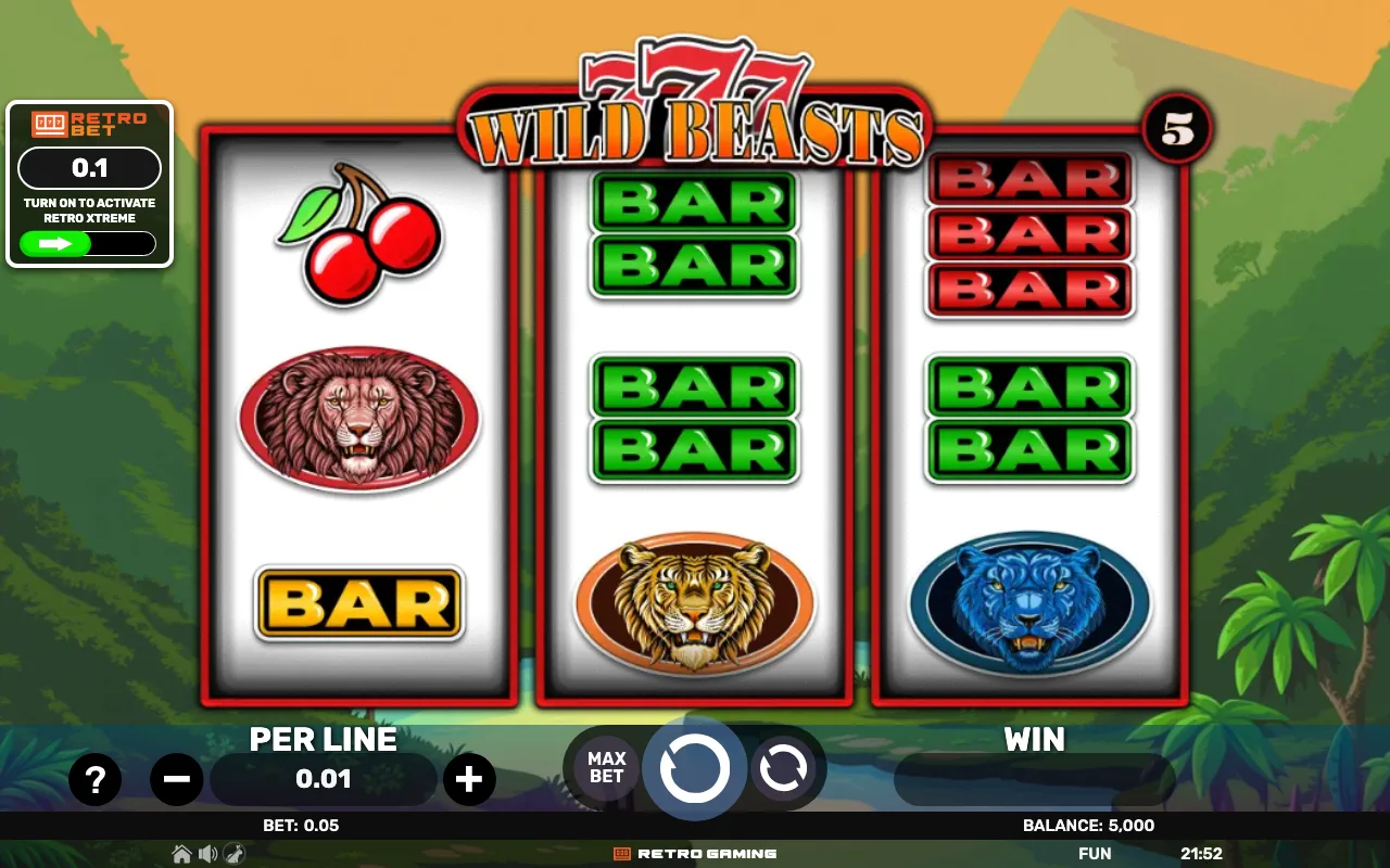 The base game — 777 Wild Beasts