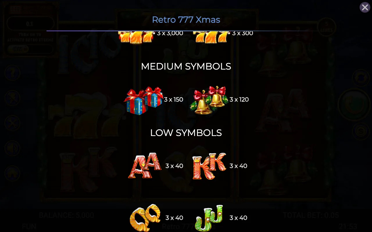 Medium symbols — 777 Xmas