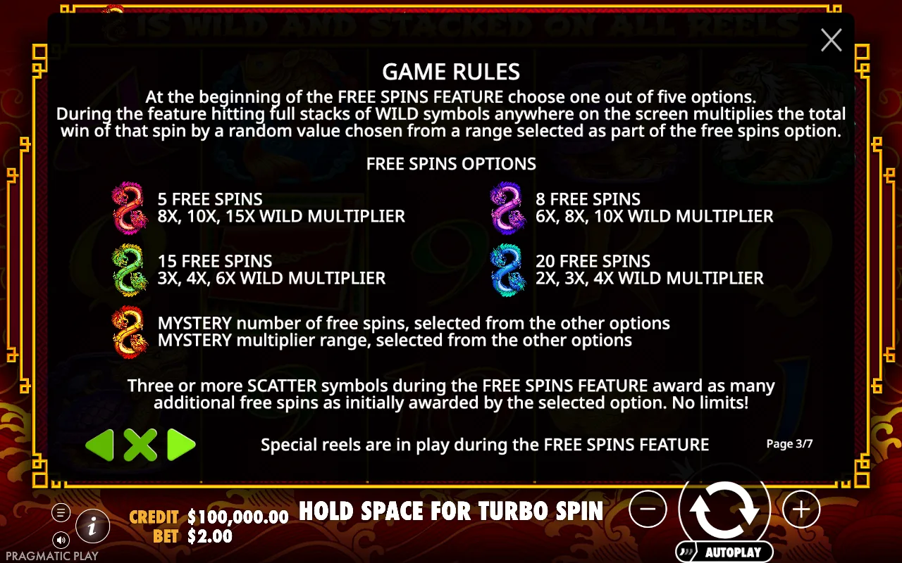 Game rules — 8 Dragons