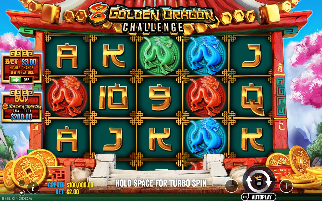Buying the feature — 8 Golden Dragon Challenge