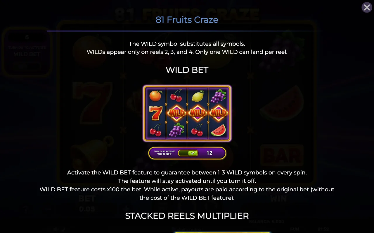 Wild bet — 81 Fruits Craze