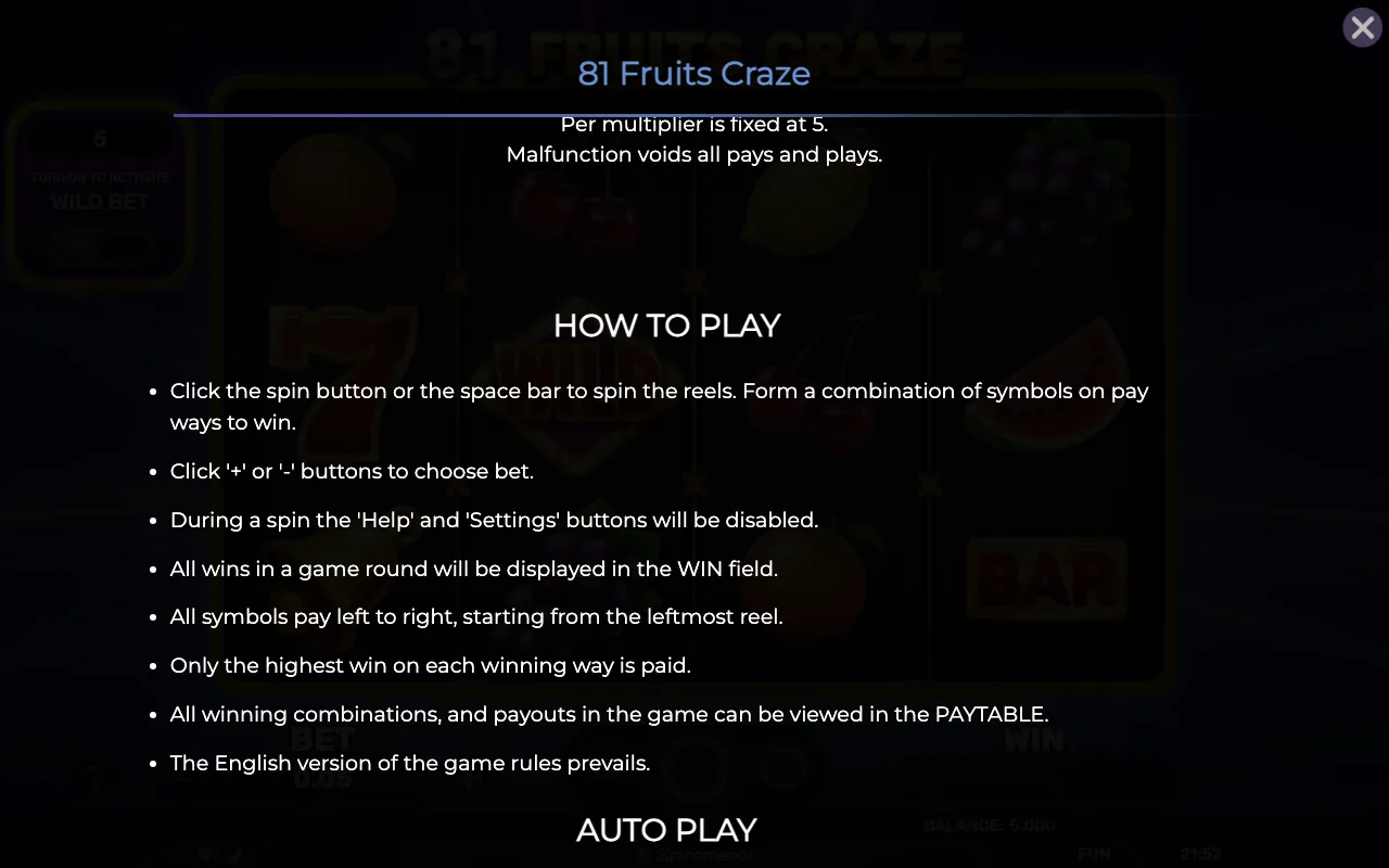 How to play — 81 Fruits Craze