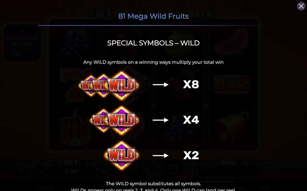 Special symbols - wild — 81 Mega Wild Fruits