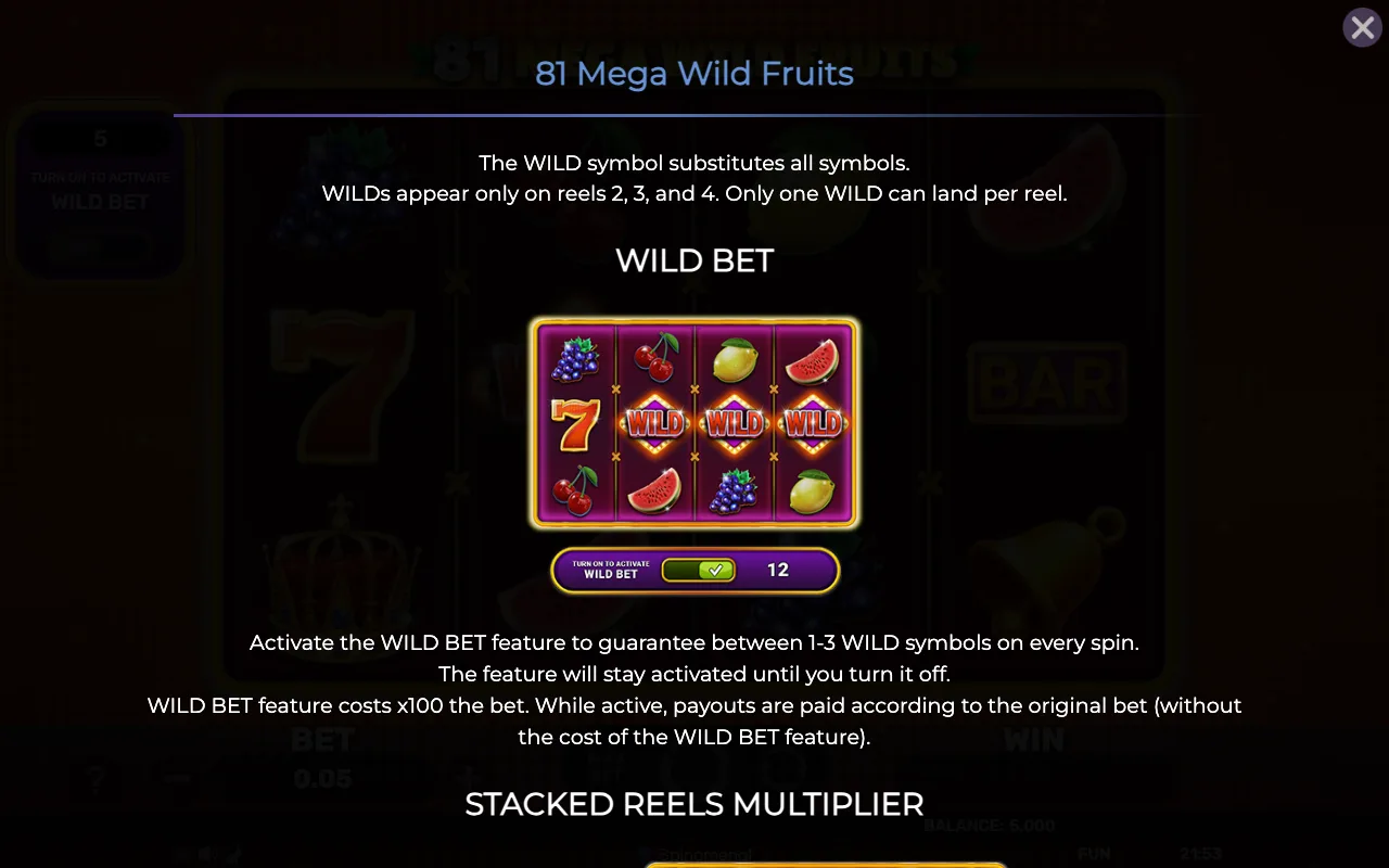 Wild bet — 81 Mega Wild Fruits