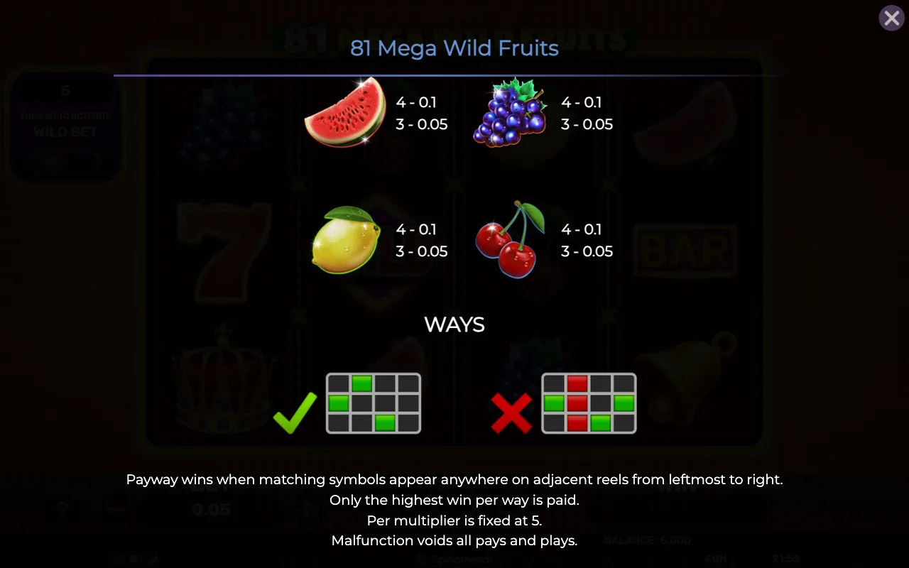 Game rules, page 5 — 81 Mega Wild Fruits