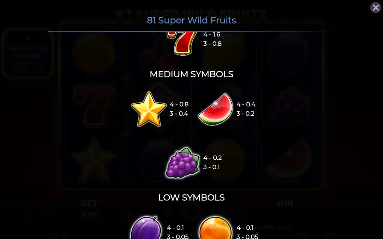 Medium symbols — 81 Super Wild Fruits