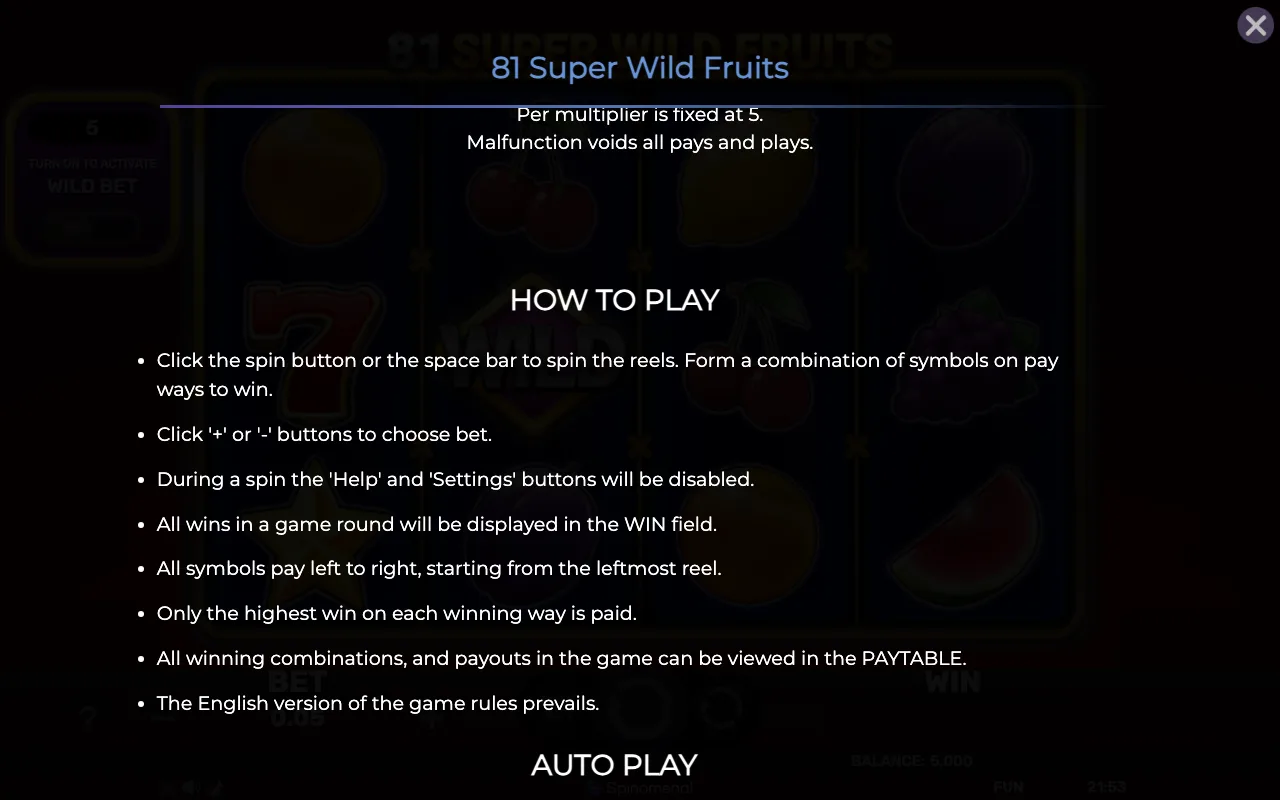 How to play — 81 Super Wild Fruits