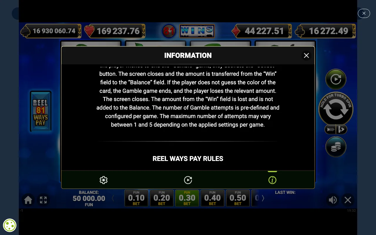 Game rules, page 4 — 81 Wins