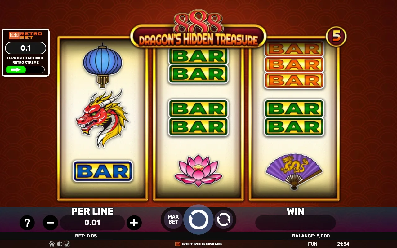 The base game — 888 Dragons Hidden Treasure