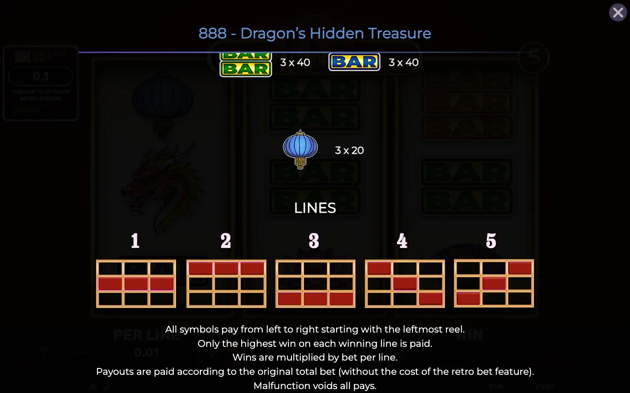 Lines — 888 Dragons Hidden Treasure