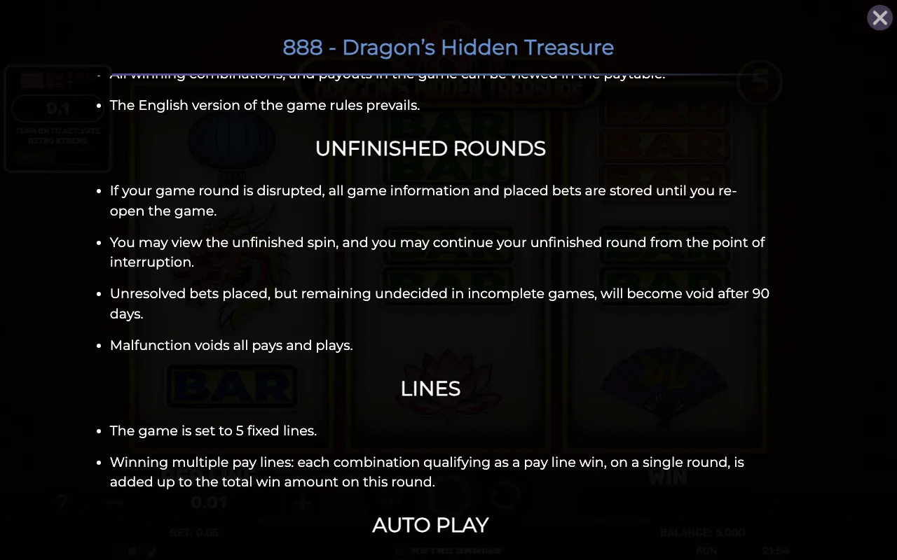 Game rules, page 5 — 888 Dragons Hidden Treasure