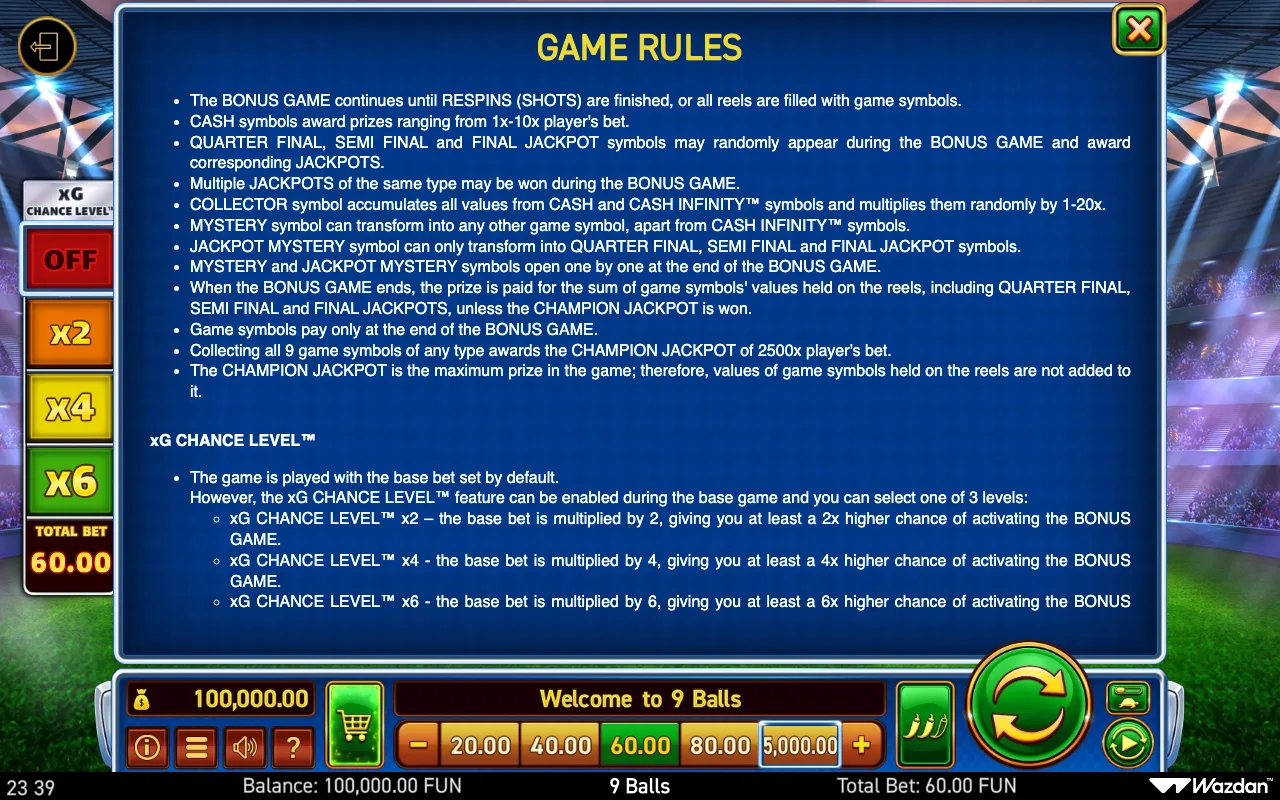 Game rules, page 11 — 9 Balls