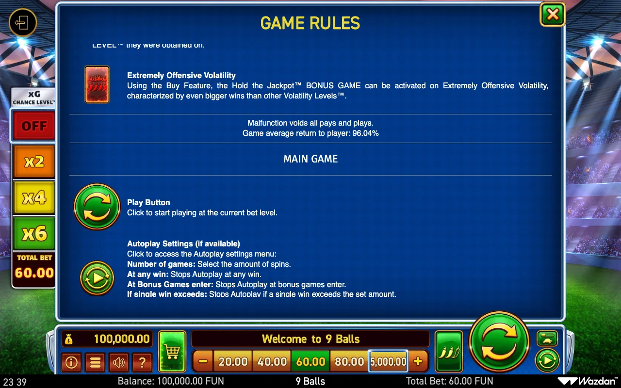 Game rules, page 12 — 9 Balls
