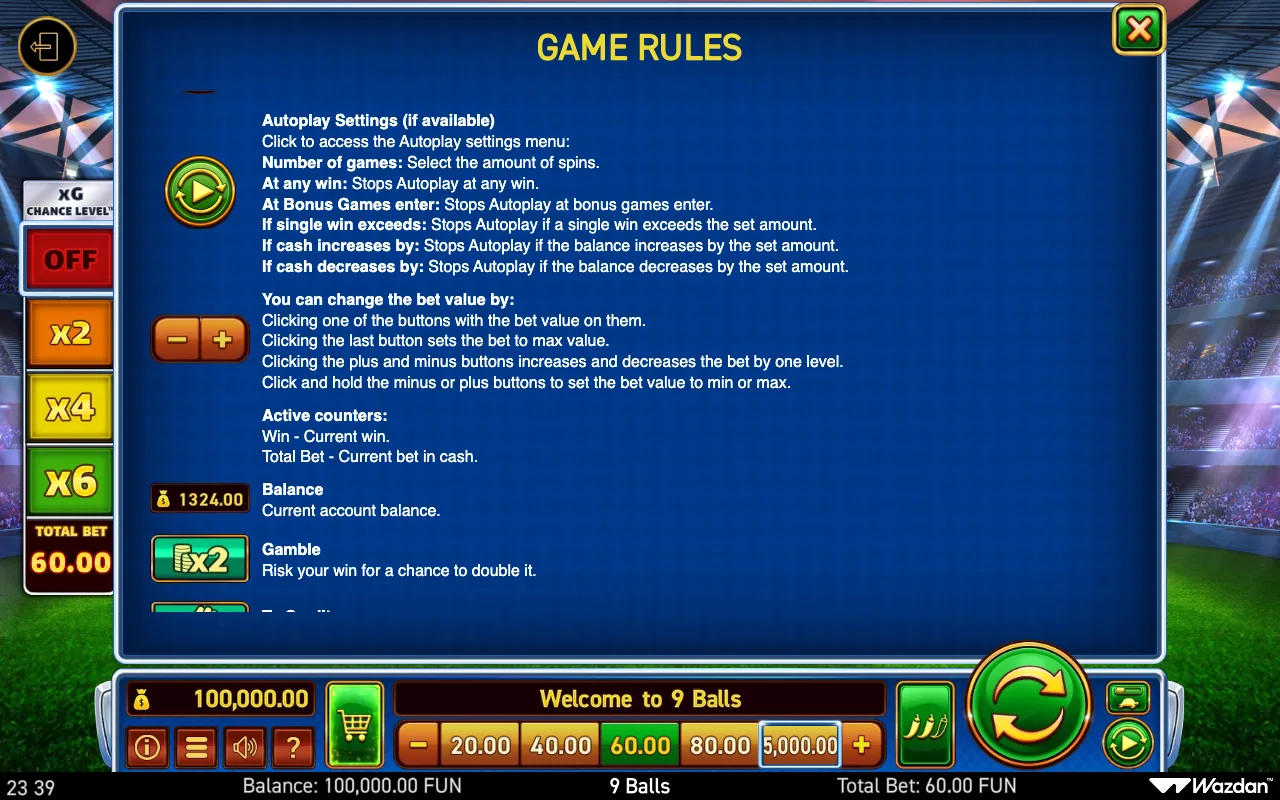 Game rules, page 13 — 9 Balls
