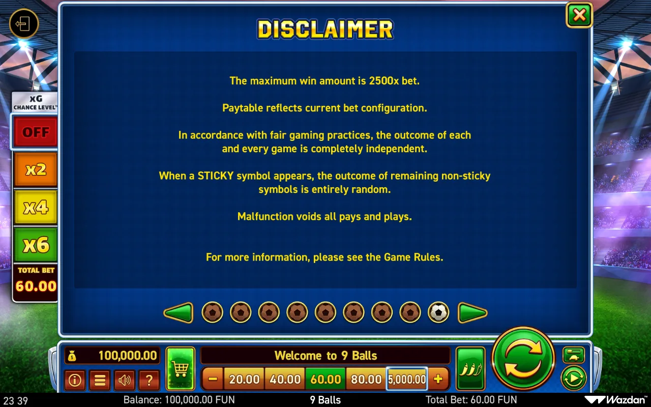 Game rules, page 9 — 9 Balls
