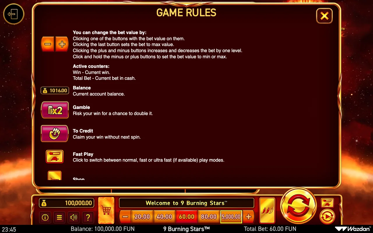 Game rules, page 11 — 9 Burning Stars