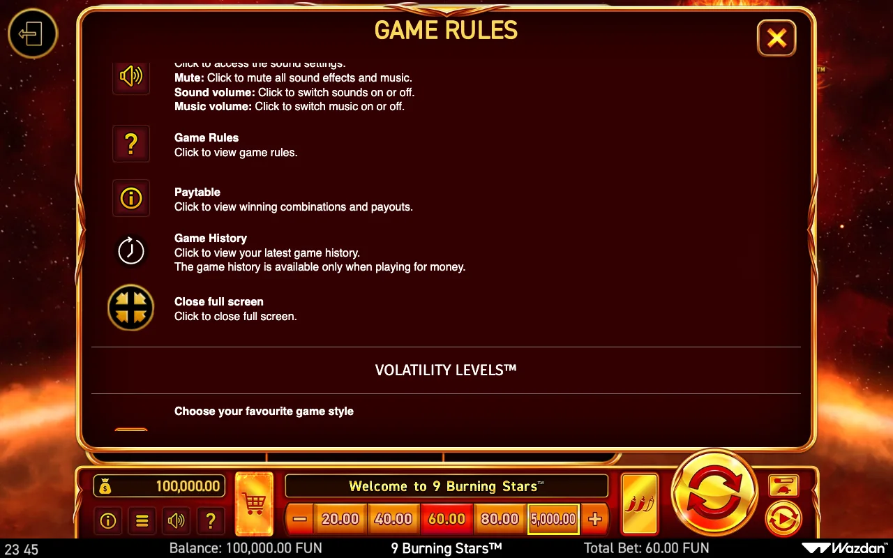 Game rules, page 12 — 9 Burning Stars