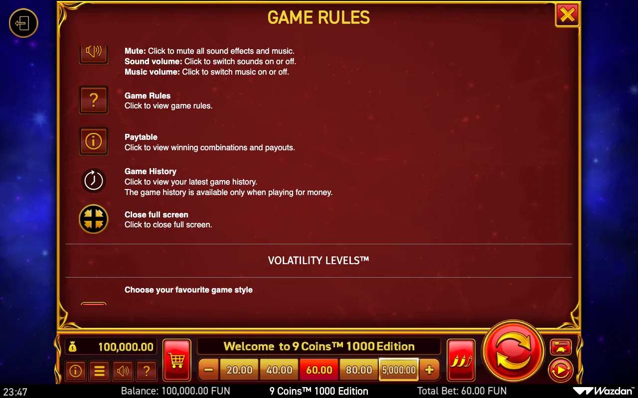 Game rules, page 12 — 9 Coins 1000 Edition