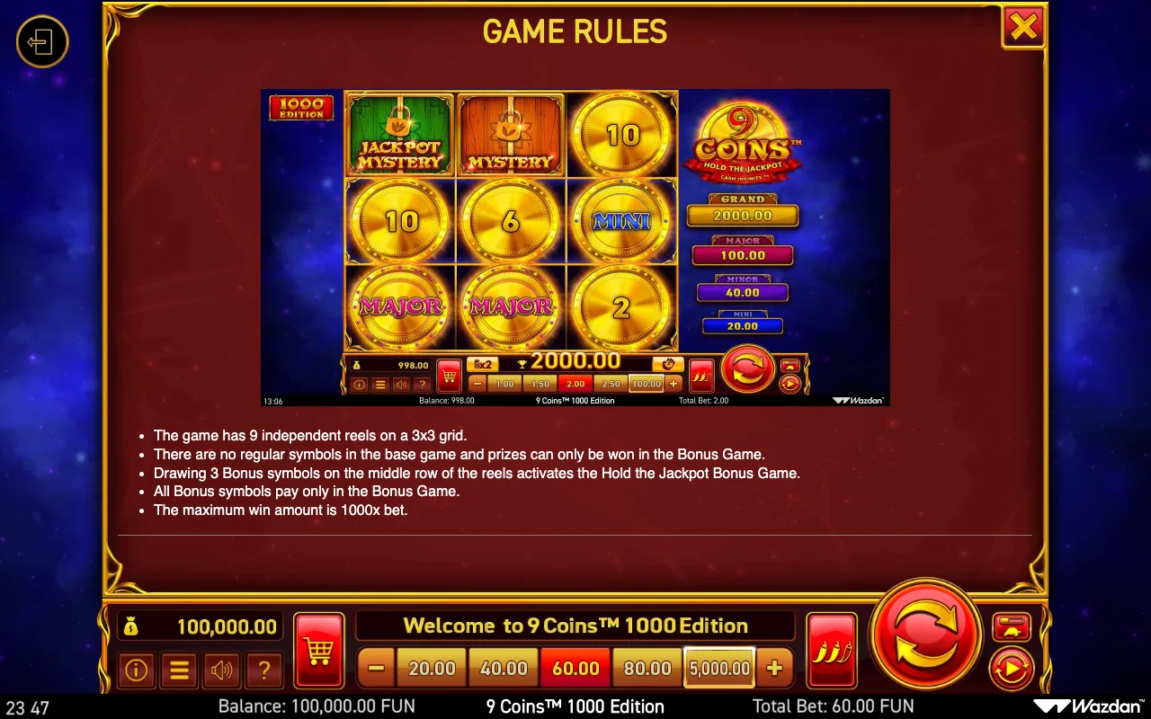 Game rules, page 8 — 9 Coins 1000 Edition
