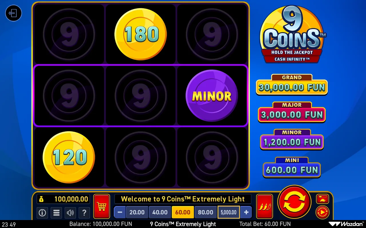 The base game — 9 Coins Extremely Light
