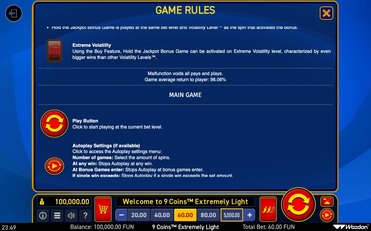 Game rules, page 10 — 9 Coins Extremely Light