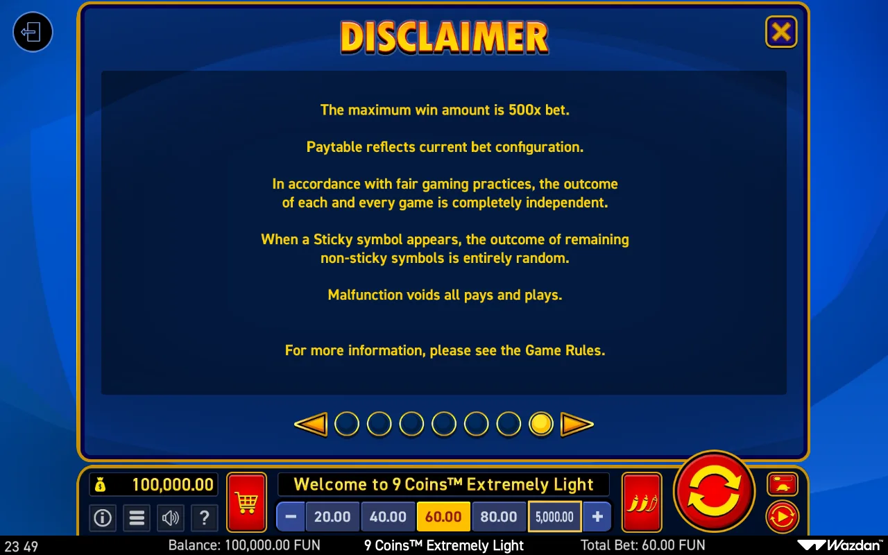 Game rules, page 7 — 9 Coins Extremely Light