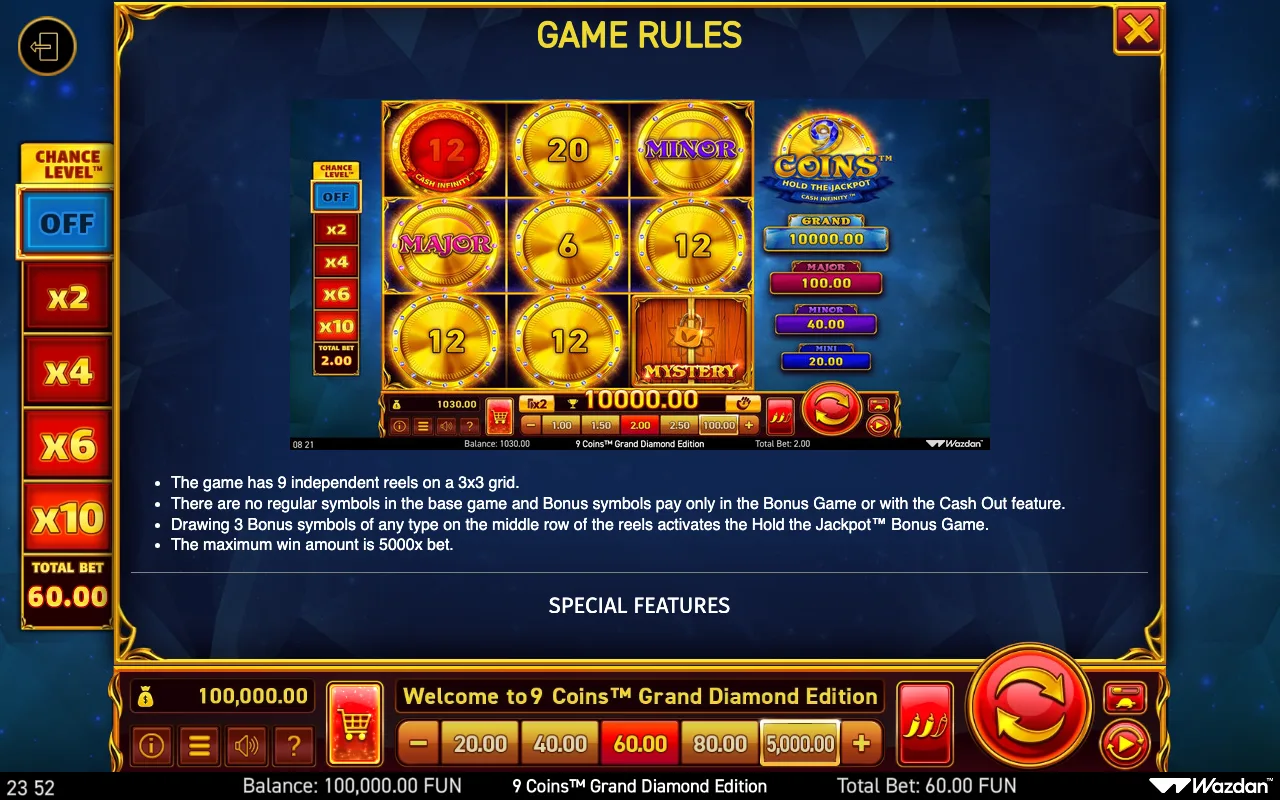 Game rules, page 10 — 9 Coins Grand Diamond Edition