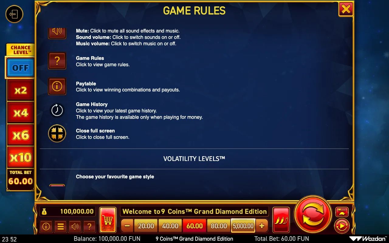 Game rules, page 14 — 9 Coins Grand Diamond Edition