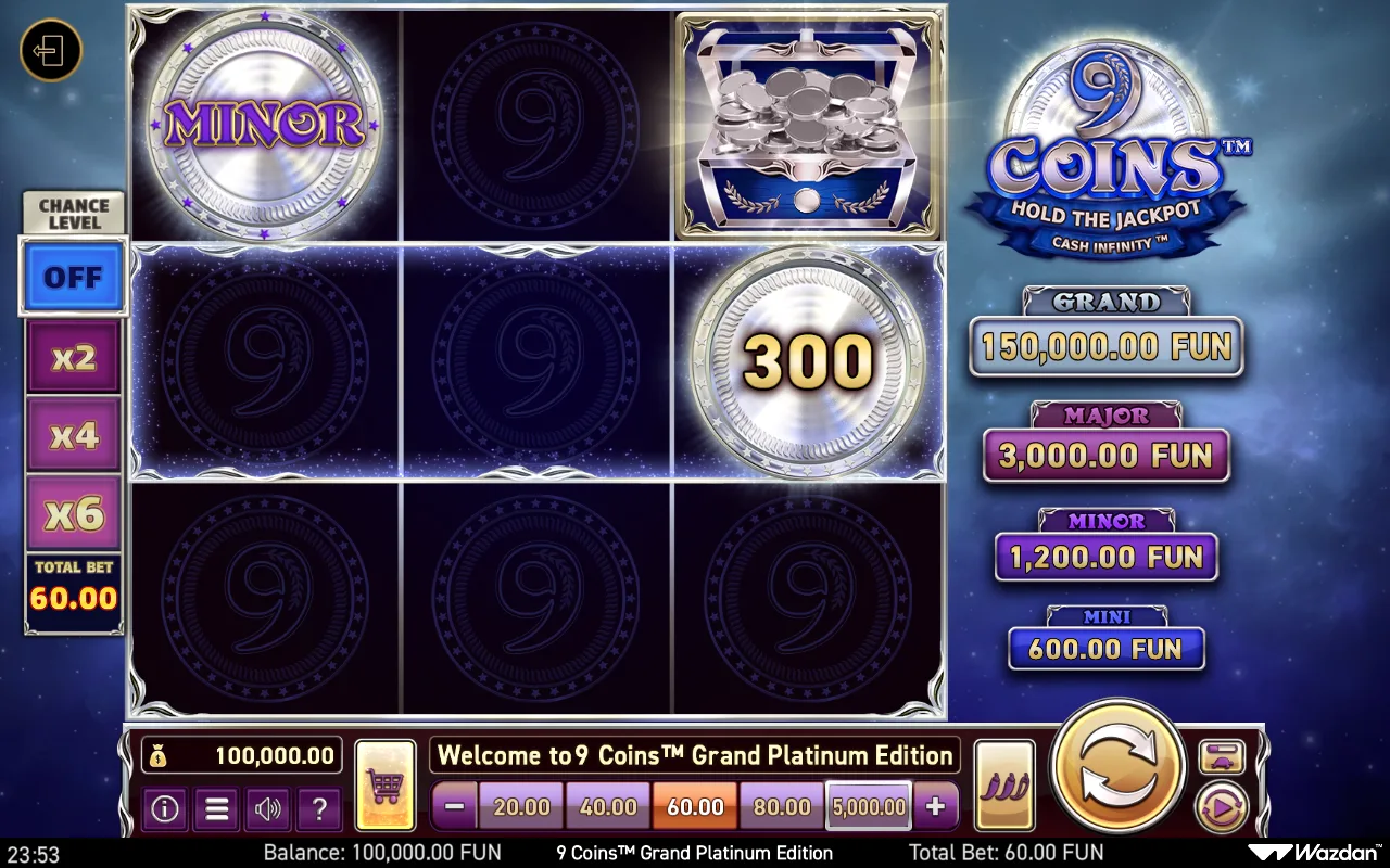 The base game — 9 Coins Grand Platinum Edition