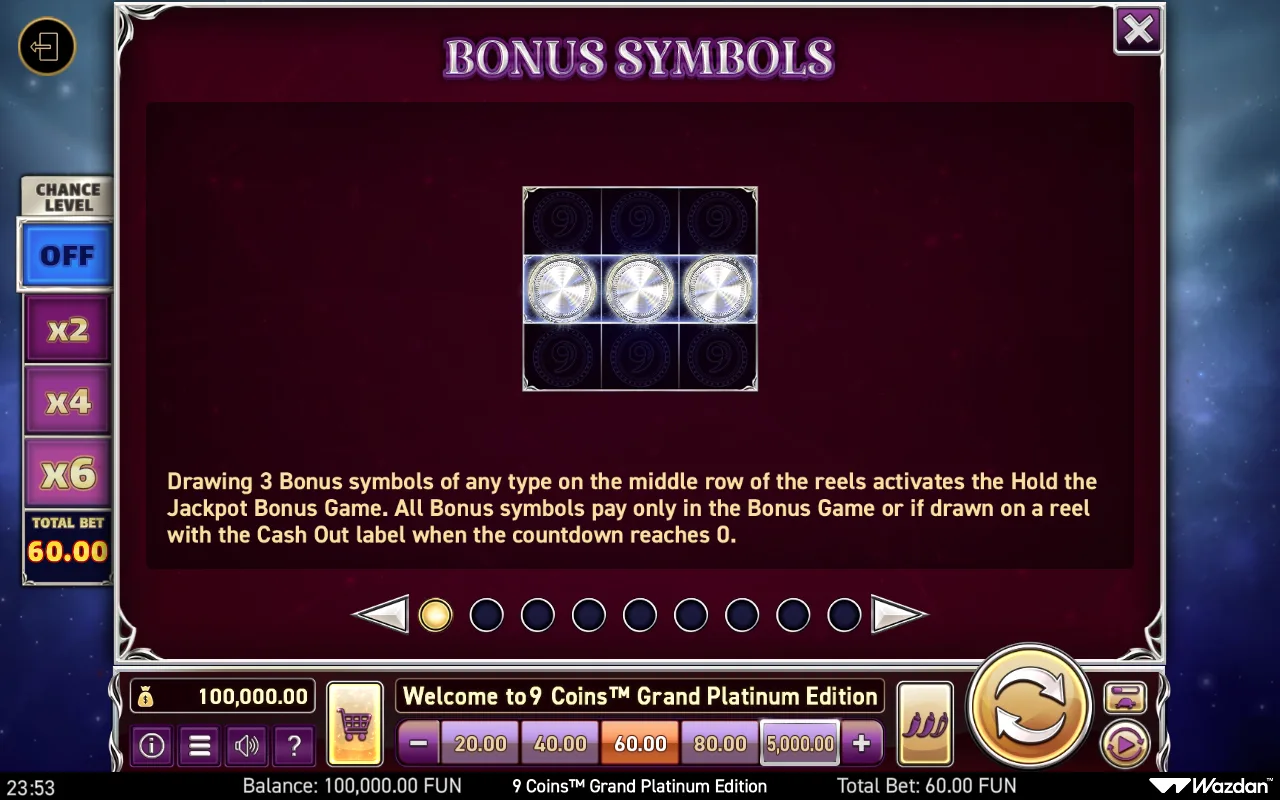 Game rules, page 1 — 9 Coins Grand Platinum Edition