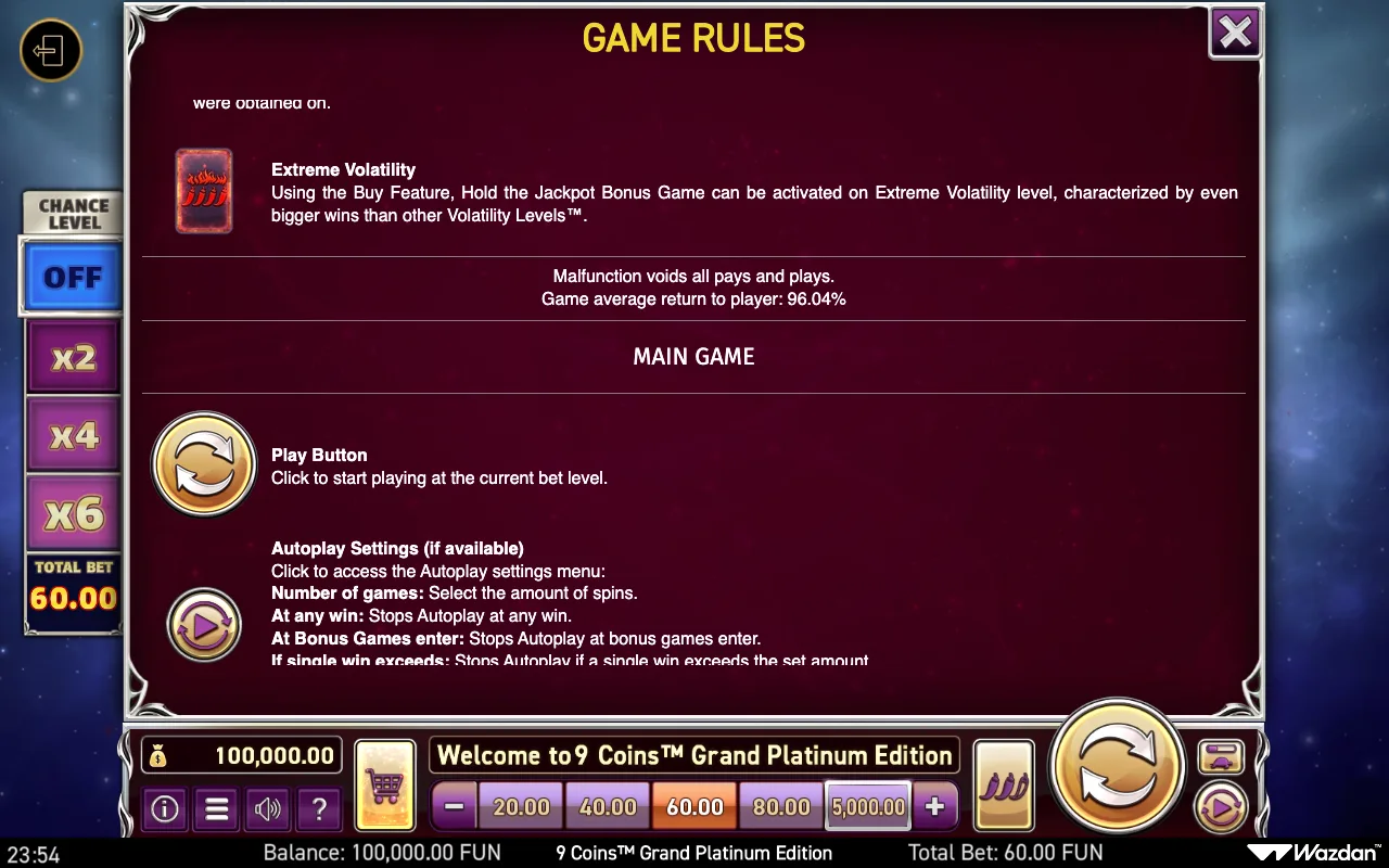 Game rules, page 12 — 9 Coins Grand Platinum Edition
