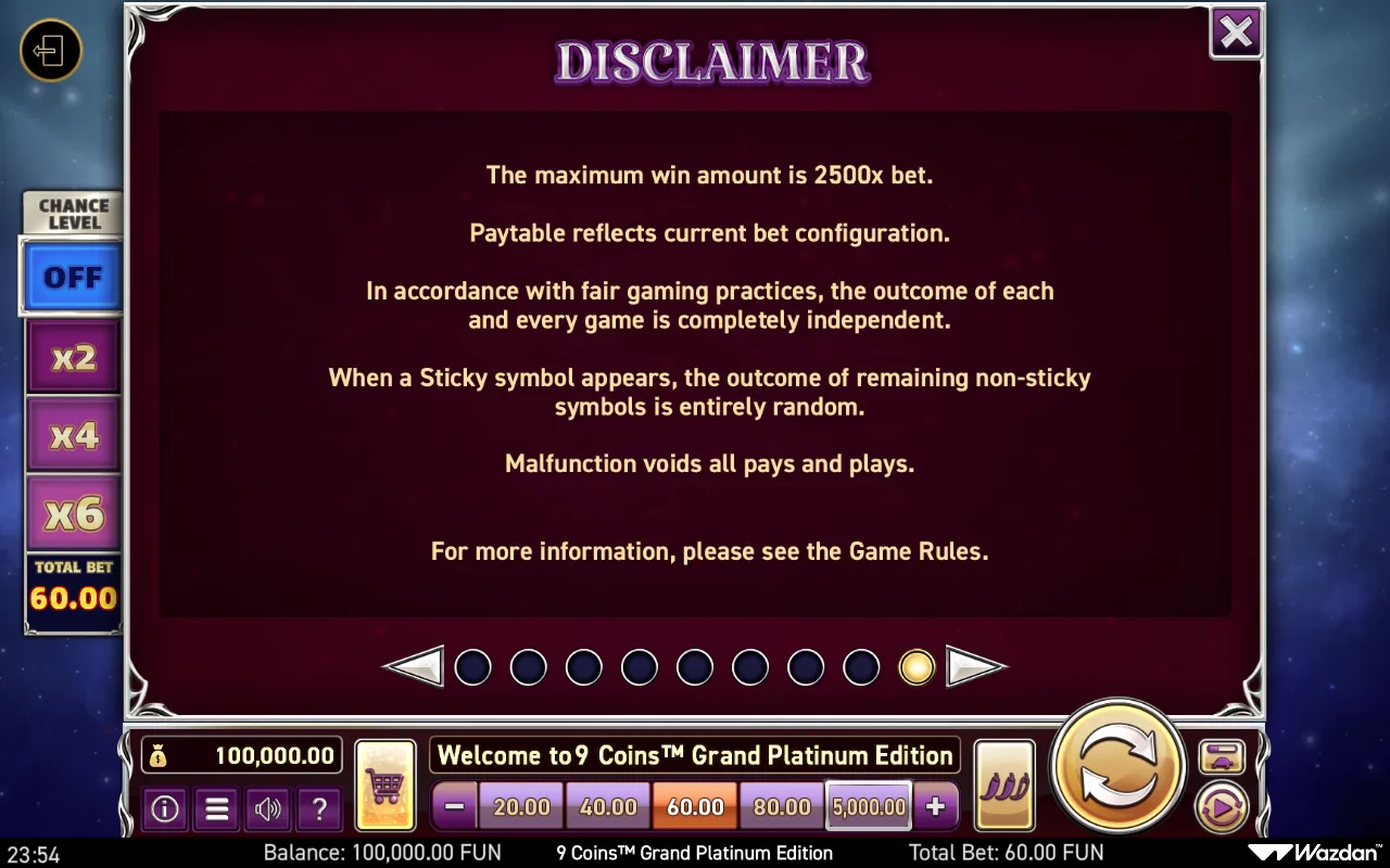 Game rules, page 9 — 9 Coins Grand Platinum Edition