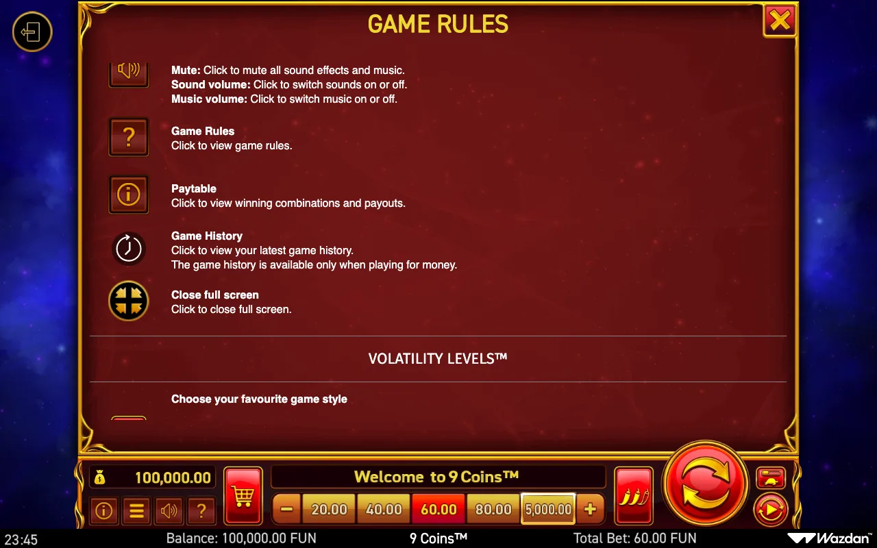 Game rules, page 12 — 9 Coins
