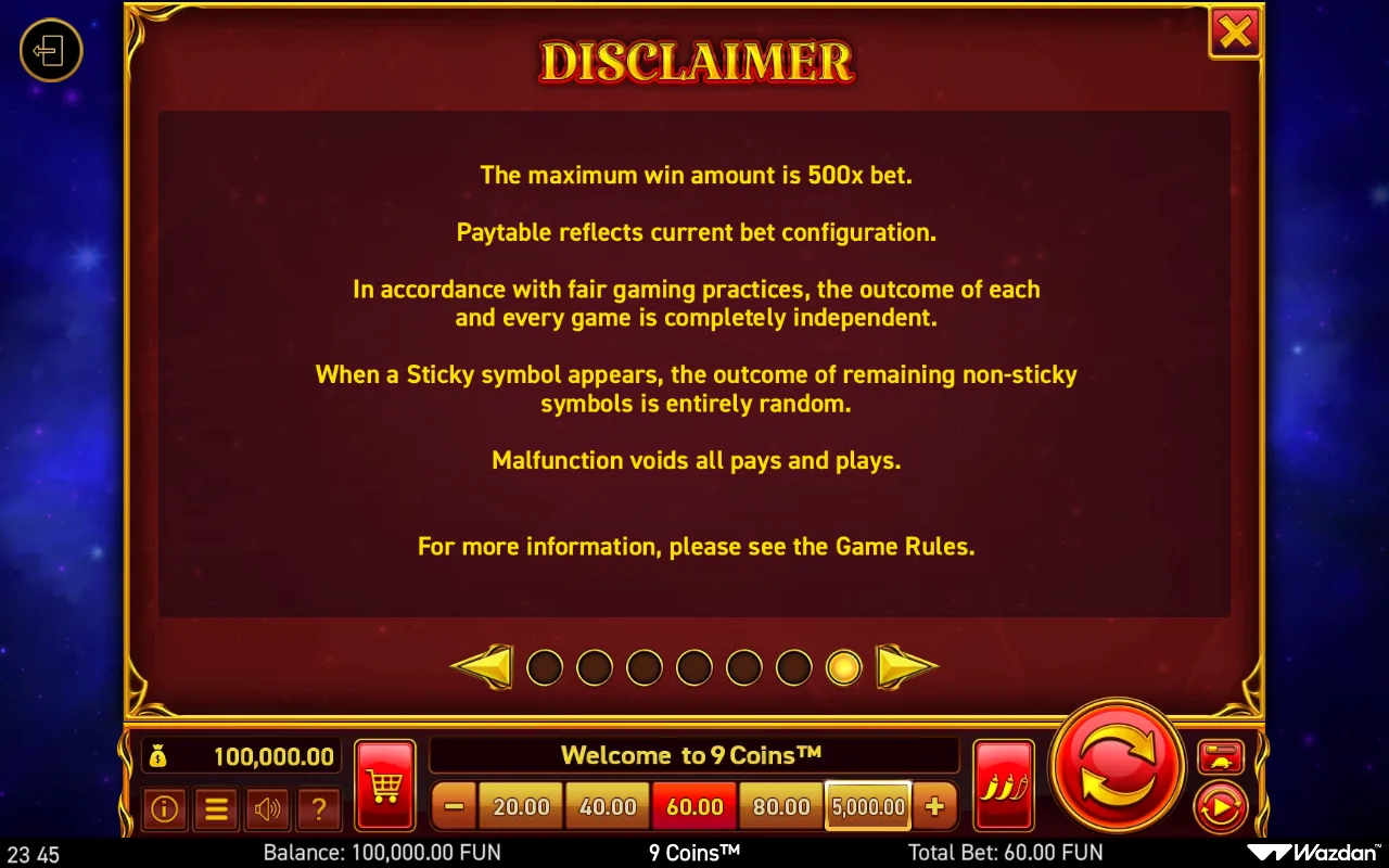 Game rules, page 7 — 9 Coins