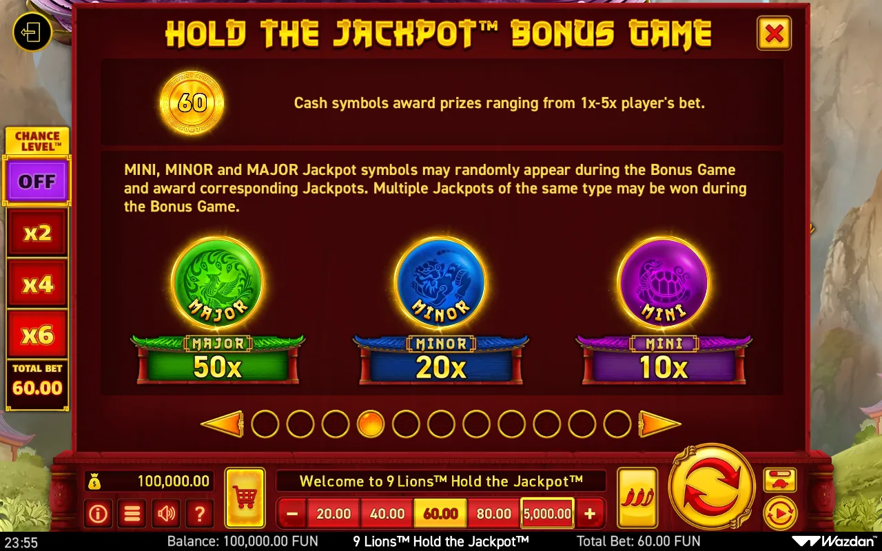 Game rules, page 4 — 9 Lions Hold The Jackpot