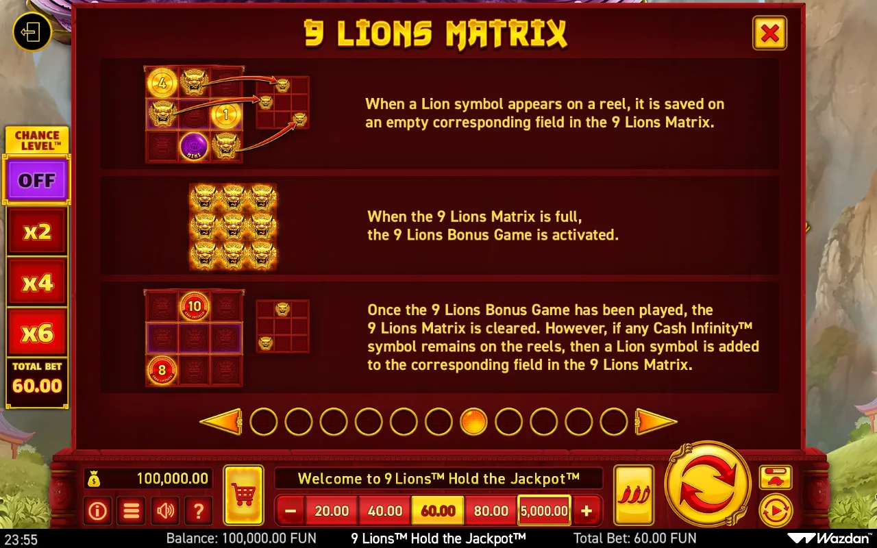 Game rules, page 7 — 9 Lions Hold The Jackpot
