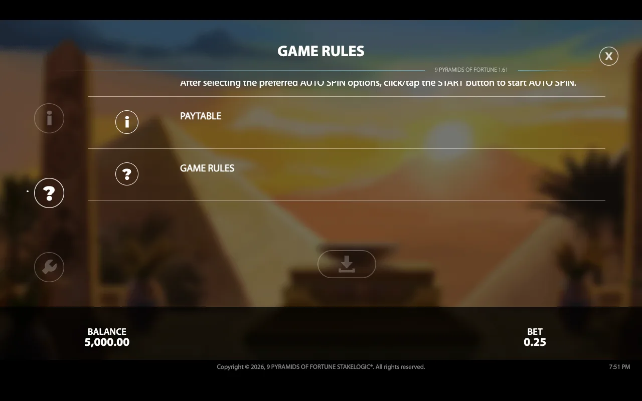 Game rules, page 8 — 9 Pyramids of Fortune
