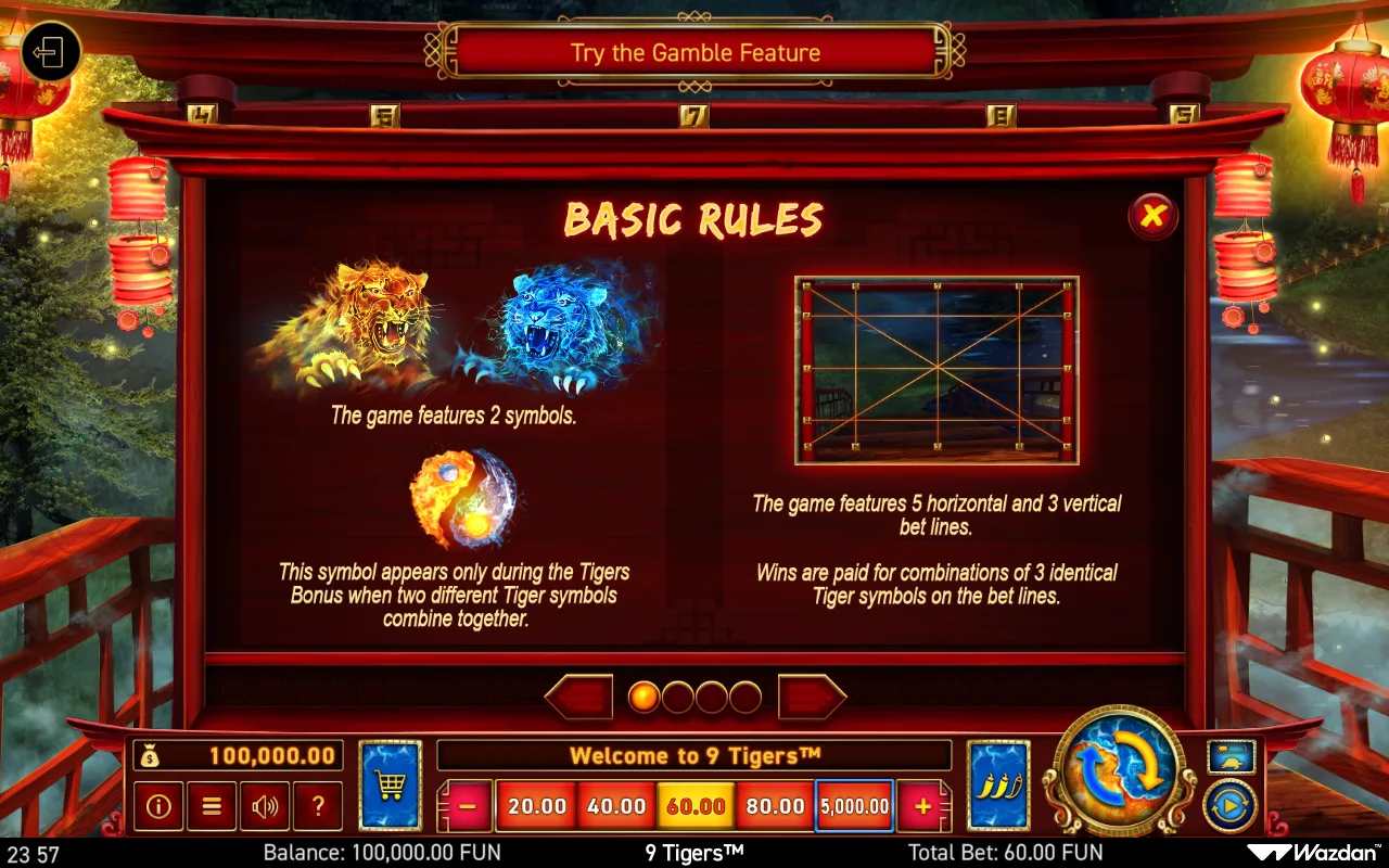 Game rules, page 1 — 9 Tigers